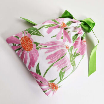 Handmade Echinacea Print Wedding Recovery Kit Pouch, 8 of 10