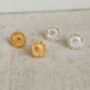 Sterling Silver Sunflower Stud Earrings, thumbnail 2 of 3