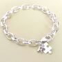 Personalised Silver Jigsaw Puzzle Charm Bracelet, thumbnail 1 of 4