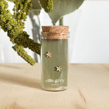 Glass Vial Flower Stud Earrings, 2 of 2
