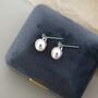 Kate Crystal White Ivory Pearl Drop Ball Gift Earrings, thumbnail 3 of 5