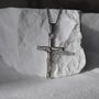 Cross Pendant Necklace Silver Handmade Gift, thumbnail 1 of 3