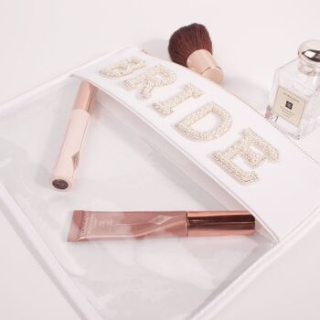 Personalised Clear Make Up Bags With Pearl Letters, 6 of 12