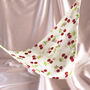 Cherry Print Silk Audrey Triangle Headscarf, thumbnail 2 of 8