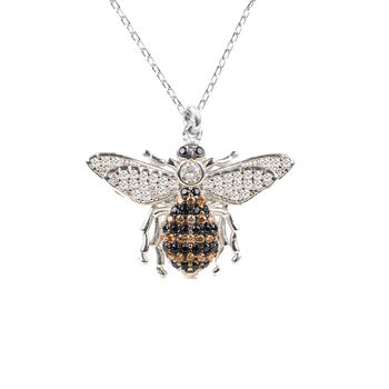 Honey Bee Silver Plated Pendant Necklace, 7 of 11