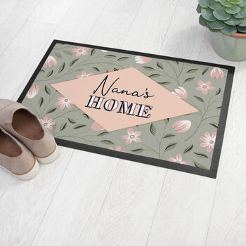Personalised Spring Blossoms Rubber Doormat, 3 of 5