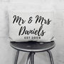 Personalised Mr And Mrs Cushion Wedding Gift Home, thumbnail 1 of 2