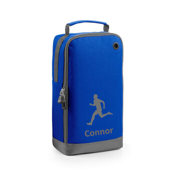 Running Shoe Bag Embroidered With Male Figure And Personalised Name, 5 of 10