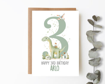 Personalised Children's Birthday Card Dino Park, 6 of 7