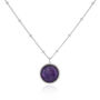 Barcelona Silver February Birthstone Necklace Amethyst, thumbnail 3 of 4
