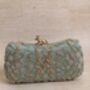 Handcrafted Mint Green Silk Clutch Bag, thumbnail 4 of 8