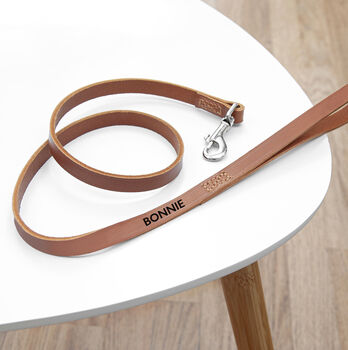 Personalised Classic Leather Dog Lead, 3 of 12