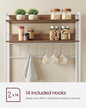 Kitchen Storage Rack With Power Outlet And 14 Hooks, 10 of 11