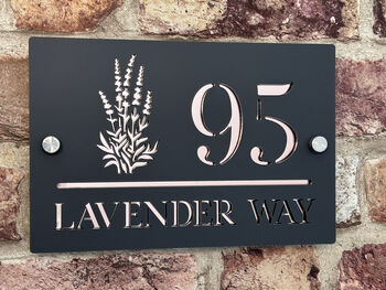 Personalised Lavender Design House Sign Acrylic, 2 of 7