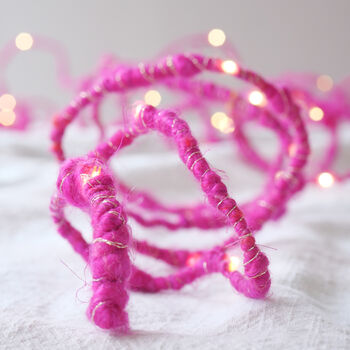 Recycled Sari Silk Fairy Light String, 7 of 12