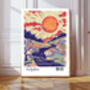 Japanese Sun Landscape Art Print, thumbnail 1 of 2