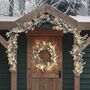 Pre Lit Outdoor Snowy Christmas Wreath And Garland, thumbnail 1 of 5