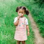Personalised Initial Dusty Pink Girls Dress, thumbnail 3 of 10