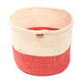 Tangu: Red Colour Block Woven Basket, thumbnail 5 of 7