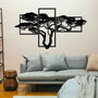Modern African Savannah Wooden Tree Wall Art Decor, thumbnail 1 of 9