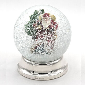 Personalised Sterling Silver Santa Snow Globe, 3 of 6