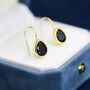Onyx Black Cz Droplet Drop Hook Earrings, thumbnail 4 of 12