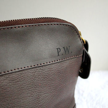 Personalised Men's Leather Washbag, 3 of 8
