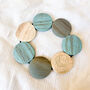 Coastal Blues Wooden Disc Bracelets, thumbnail 1 of 2