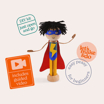 Make Your Own Superhero Wooden Craft Kit For Kids, 6 of 6