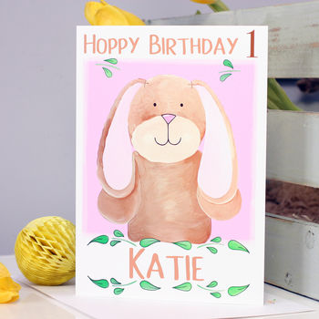 Personalised Bunny Age Hoppy Birthday Card, 4 of 8