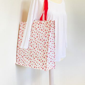 Recycled Nylon Floral Rose Tote / Shopping Bag, 2 of 2