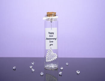 Personalised 13th Lace Anniversary Small Photo Keepsake Gift Heart, 3 of 4