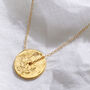 Birth Flower Disc Necklace In 18 Carat Gold Vermeil, thumbnail 6 of 12