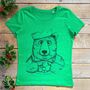Christmas Dinner Bear Organic Women's T Shirt, thumbnail 3 of 5