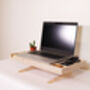 Birch Ply Desktop Screen Stand With Inbuilt Desk Tidy, thumbnail 1 of 11