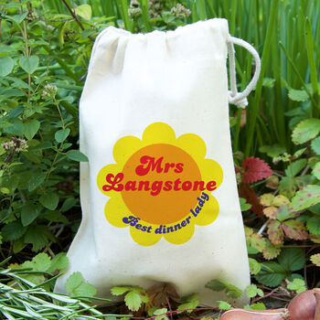 Personalised Retro Flower Seed Bag Teacher Gift, 2 of 3