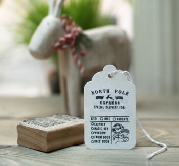 From The North Pole Gift Tags Rubber Stamp, 3 of 4