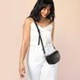 Woven Vegan Leather Half Moon Crossbody Bag, thumbnail 8 of 12