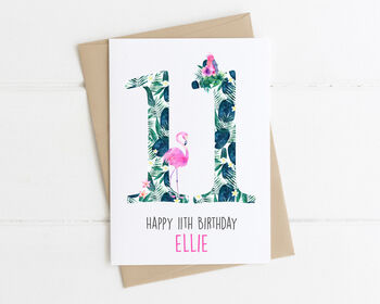 Personalised Children's Birthday Card Flamingo, 7 of 7