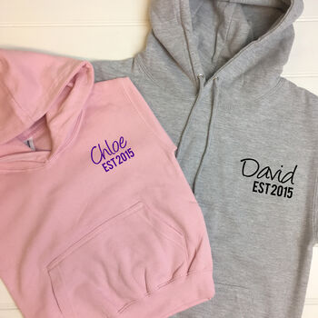 Personalised Adult And Child Established Hoodie Set, 3 of 6