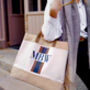 Personalised Stripe Canvas And Leather Shopper, thumbnail 7 of 12