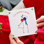 'Kissing Under Mistletoe' Button Christmas Card, thumbnail 6 of 11