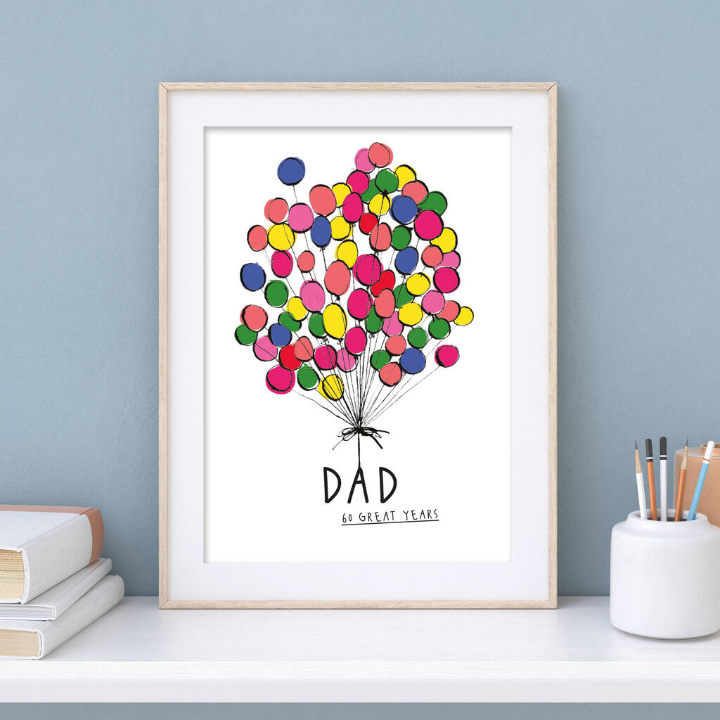 Personalised Birthday Balloons Print By Love The Art 