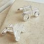 Silver Tractor Cufflinks, thumbnail 1 of 6