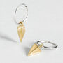 Aphrodite 18ct Gold Hoop Earrings With Small Heart, thumbnail 2 of 3