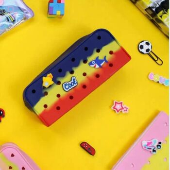 Croc Style Pencil Case, Notebook, Pen, Boy/ Girl Charms, 3 of 3