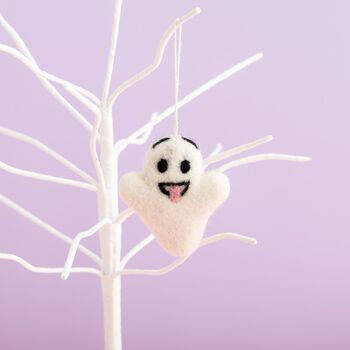 Personalised Felt Ghost Hanging Christmas Decoration, 5 of 5