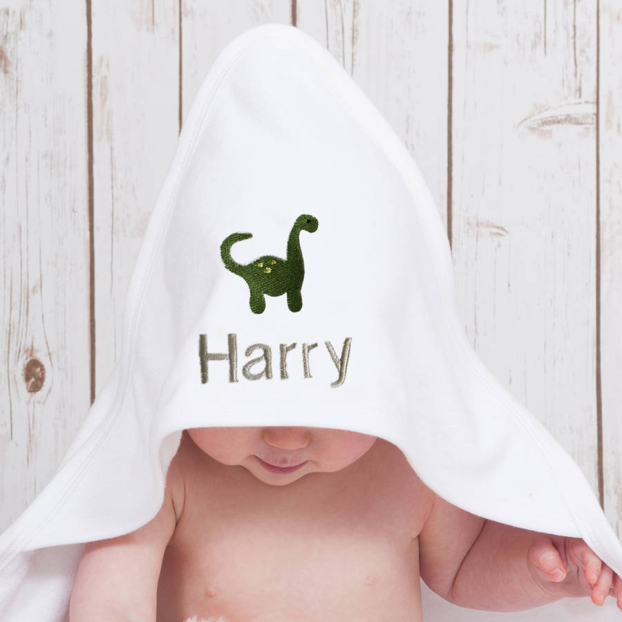 Dinosaur Hooded Baby Towel By Betty Bramble