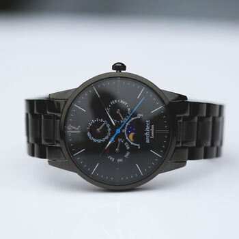 Men's Handwritten Personalised Message Watch In Black, 2 of 8