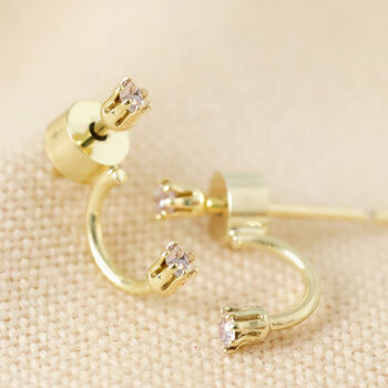 Tiny Swarovski Crystal Jacket Earrings In Gold Plating, 8 of 11